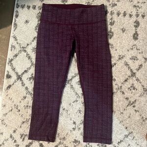 lululemon athletica Maroon Patterned Leggings